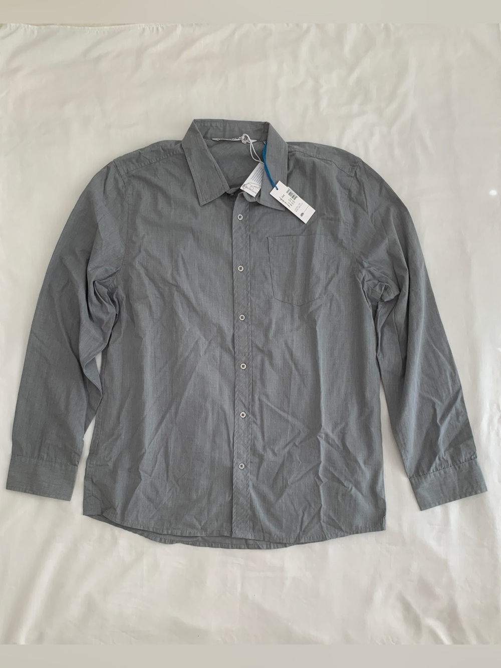 TravisMathew Lyle Long Sleeve Button Down Shirt Gray XL NWT